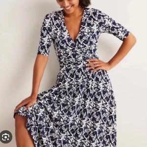 Boden Ruched Waist Jersey Midi Dress